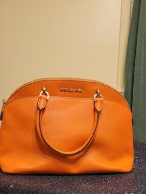Michael Kors Orange Dome Satchel Handbag